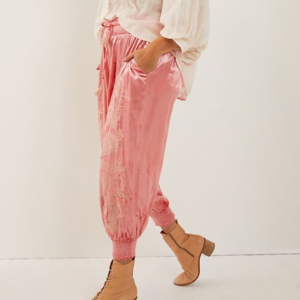 Anthropologie Rosie Embroidered Velvet Joggers - Picture 5 of 13